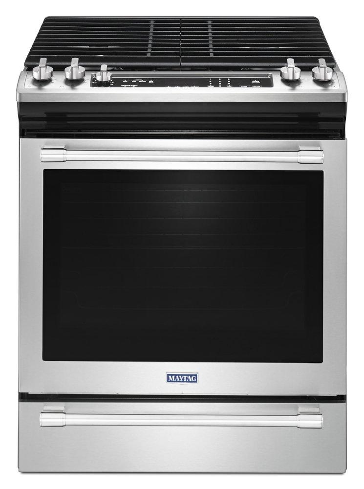Maytag Fingerprint Resistant Stainless Steel 29-7/8 in. Gas 5-Burner Sealed Slide-in Range 
