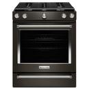 KitchenAid Black Stainless Steel 29-7/8 in. Gas 5-Burner Sealed Slide-in Range 