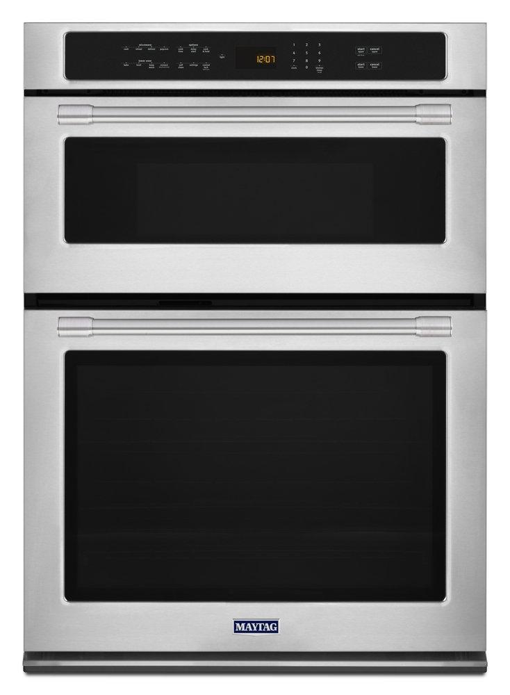 Maytag Fingerprint Resistant Stainless Steel/Grey 30 in. 6.4 cu. ft. Combo Oven 