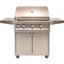58 in. 3-Burner Propane Freestanding Cart Grill with Internal Light and Rotisserie in Stainless Steel