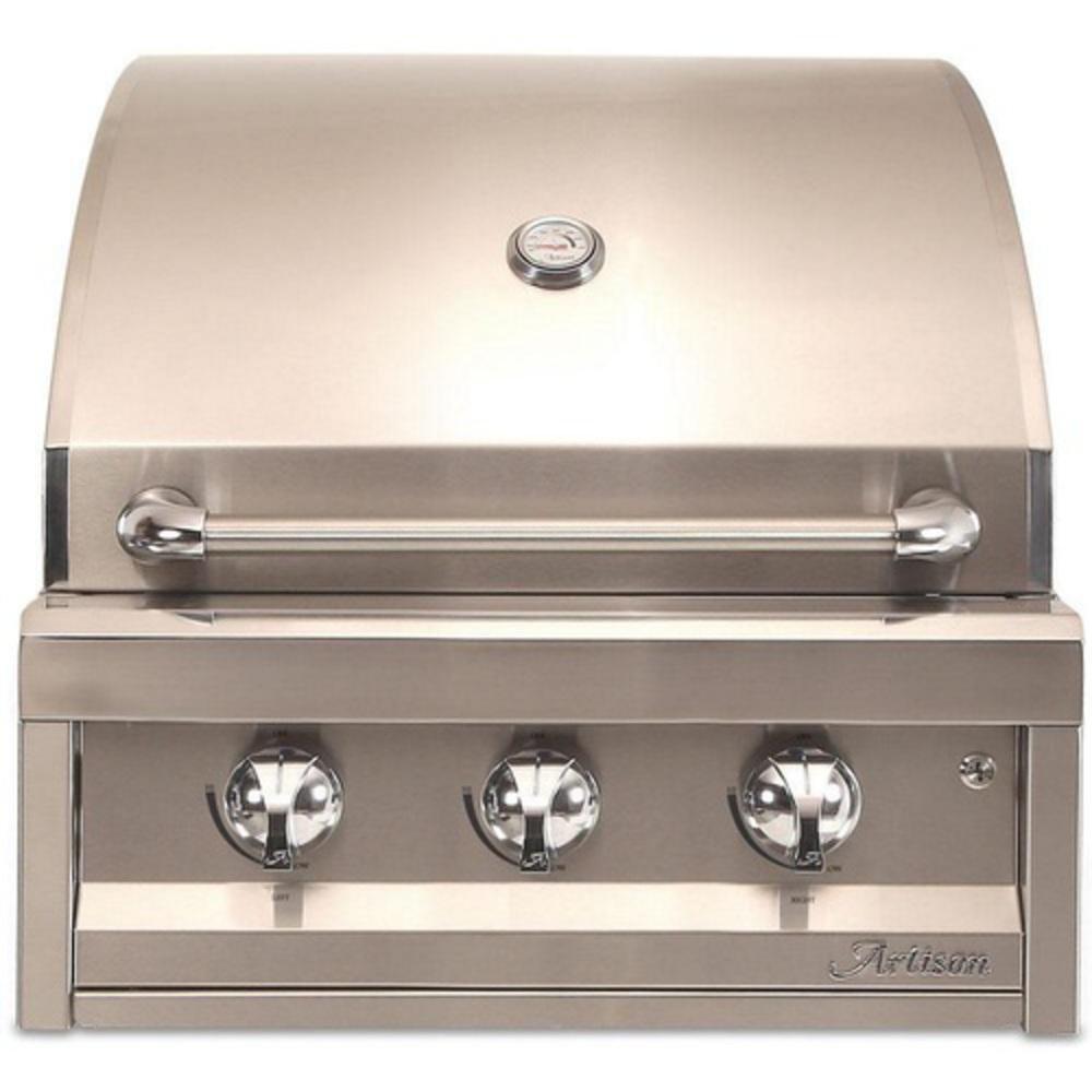 Alfresco Stainless Steel 31-13/16 in. 3-Burner Built-in Grill in Stainless Steel 