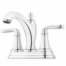Deck Mount Centerset Bathroom Sink Faucet with Double Lever Handle and High Arc Spout in Polished Chrome