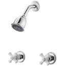 2-Handle Shower with Porcelain Double Cross Handle in Polished Chrome