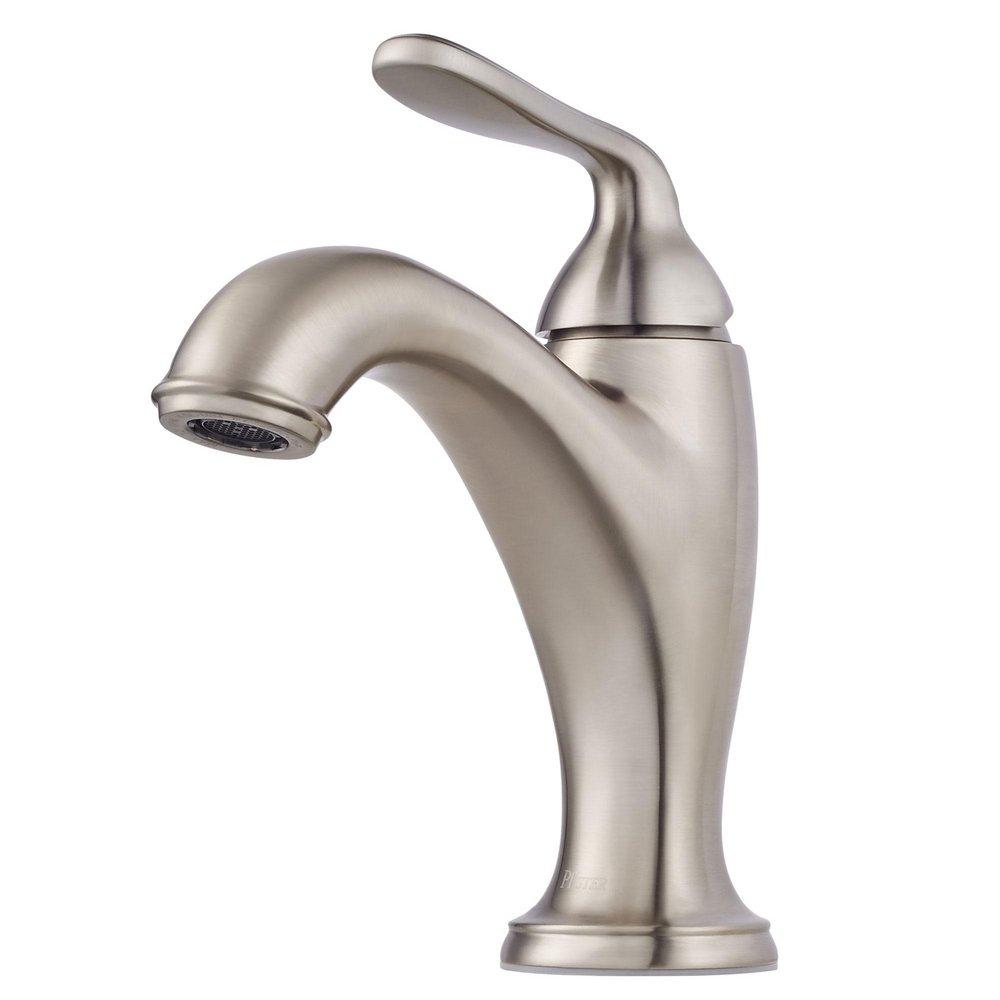 Pfister Brushed Nickel Single Handle Monoblock Bathroom Sink Faucet 