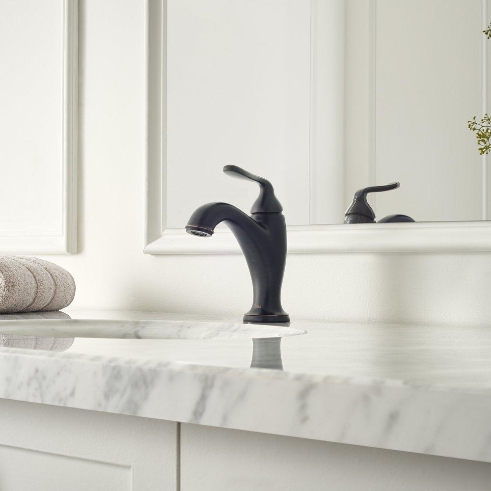 Pfister Tuscan Bronze Single Handle Monoblock Bathroom Sink Faucet 