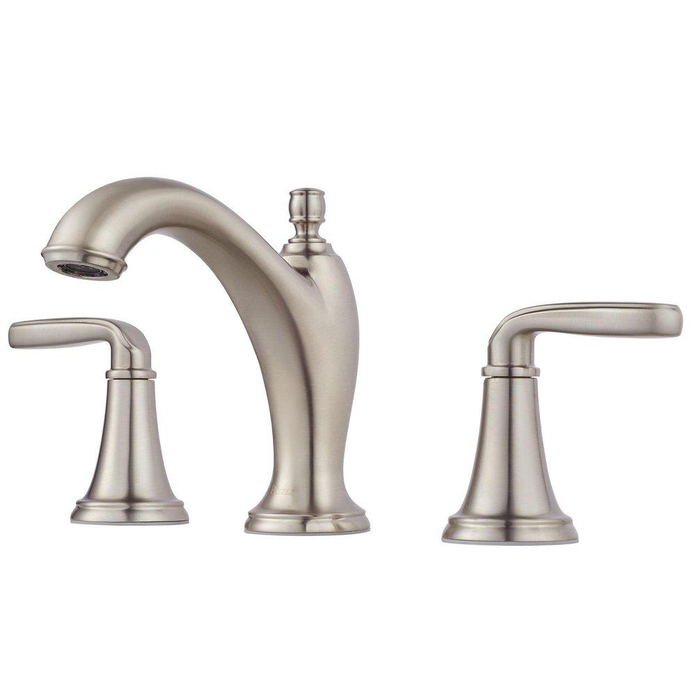 Pfister Brushed Nickel Two Handle Widespread Bathroom Sink Faucet 