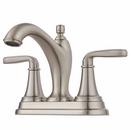 Pfister Brushed Nickel Deck Mount Centerset Bathroom Sink Faucet with Double Lever Handle and High Arc Spout 