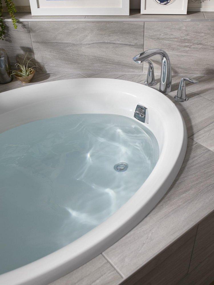 Sterling White 59-15/16 x 42 in. Drop-In Bathtub with End Drain 