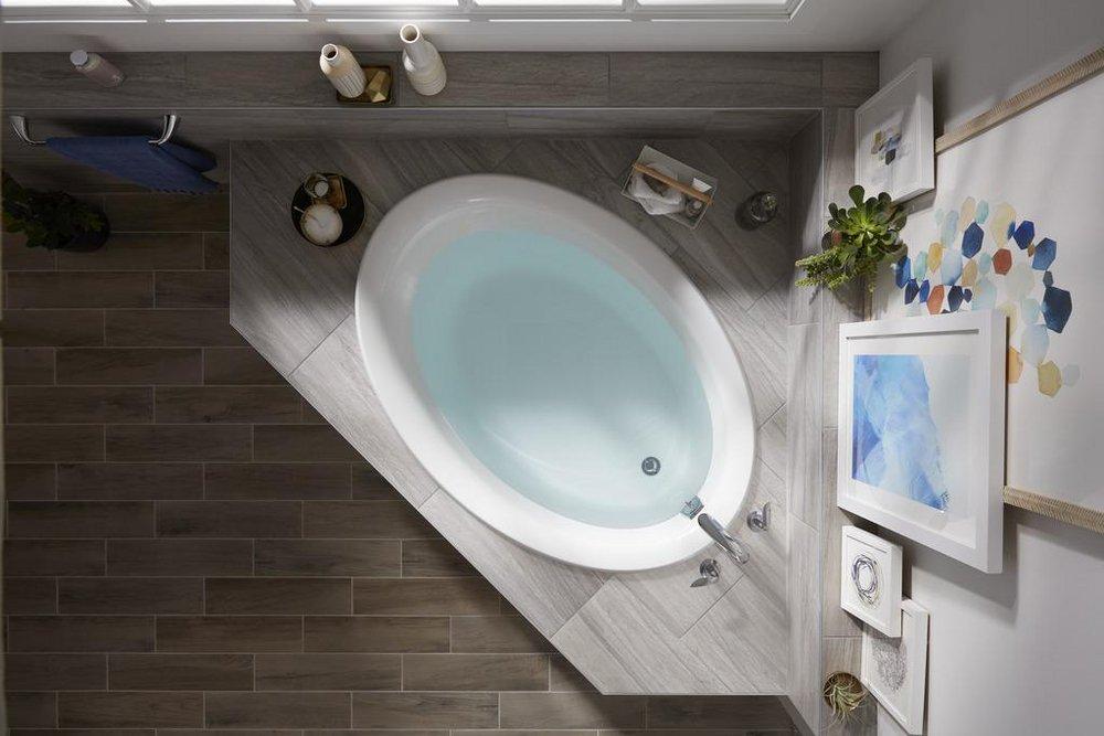 Sterling White 59-15/16 x 42 in. Drop-In Bathtub with End Drain 