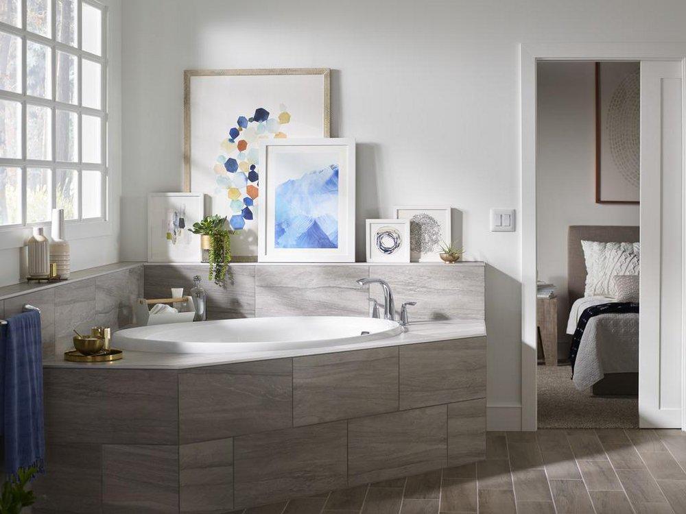 Sterling White 59-15/16 x 42 in. Drop-In Bathtub with End Drain 