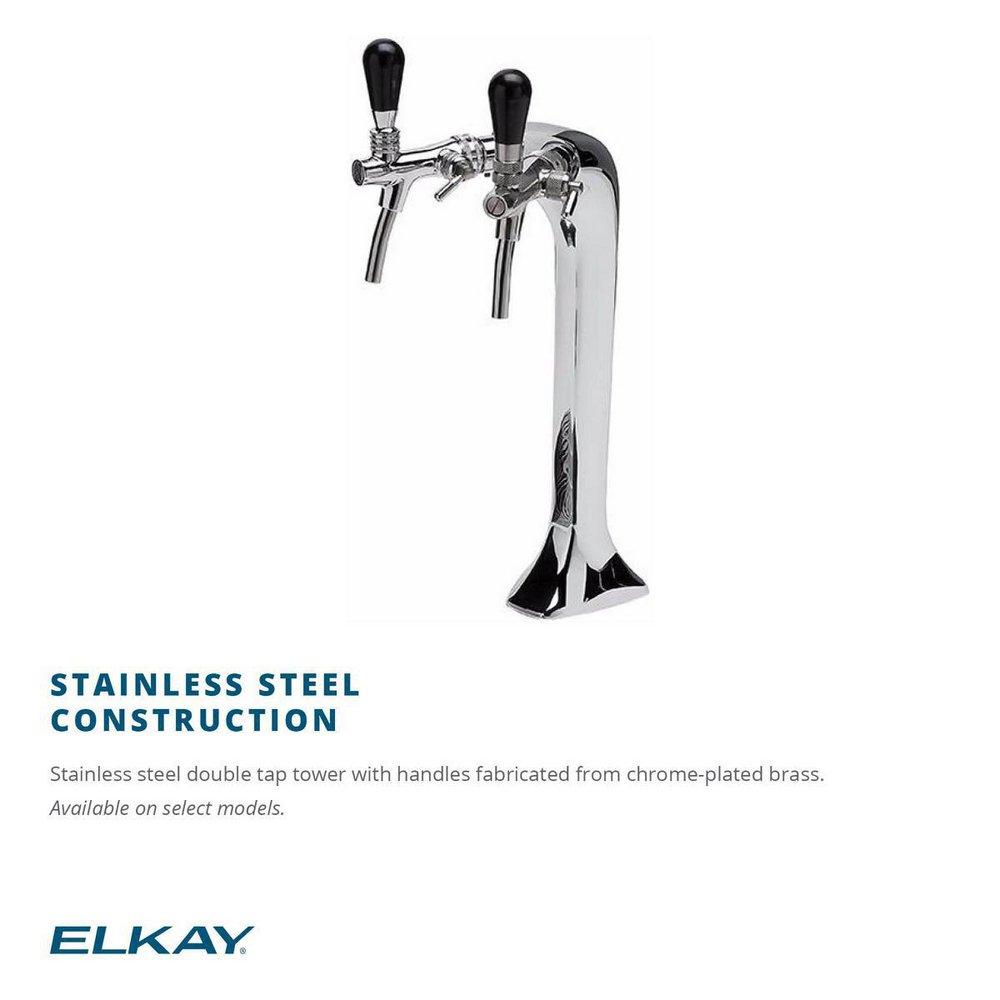 Elkay Stainless Steel Cold or Tap Water Dispenser with Double Lever Handle 