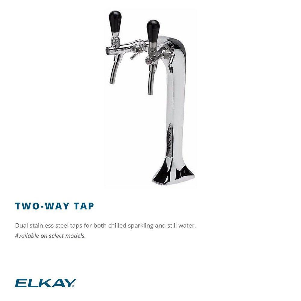Elkay Stainless Steel Cold or Tap Water Dispenser with Double Lever Handle 