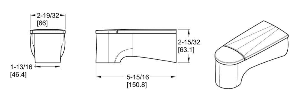 Pfister Polished Chrome 5-1/32 in. Metal Tub Spout 