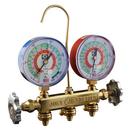 2-Valve Classic Brass R22/R404A/R410A Refrigerant Manifold with 3-1/8 in. Gauges