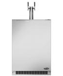 Dynamic Cooking Systems Brushed Stainless Steel 5.7 cf Dual Tap Outdoor Beer Dispenser with Right Hinge 