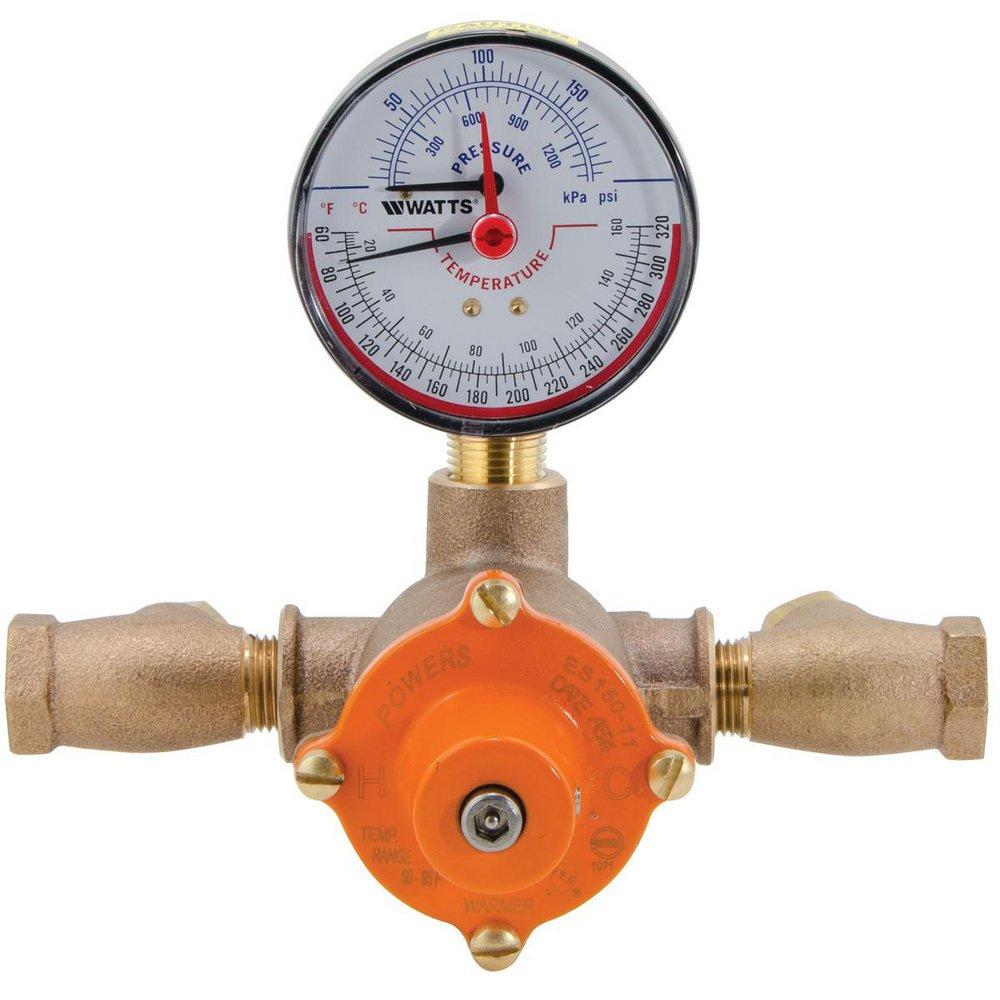 Powers Rough Bronze NPT Tempering Valve with Cold Water ByPass 