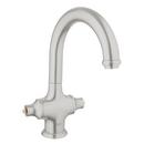 1-Hole Kitchen Mixer Faucet with Double Lever Handle in SuperSteel Infinity