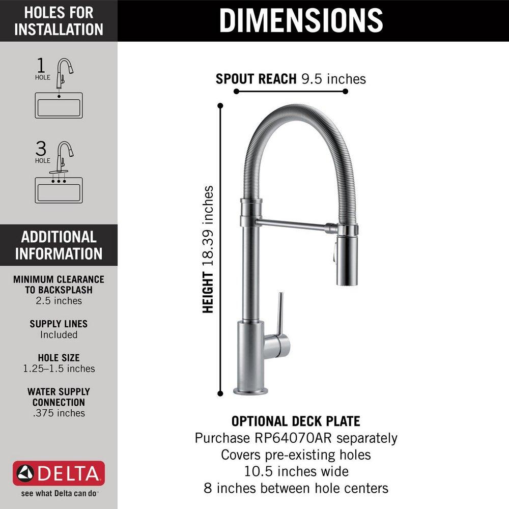 Delta Faucet Arctic Stainless Single Handle Pull Down Kitchen Faucet 