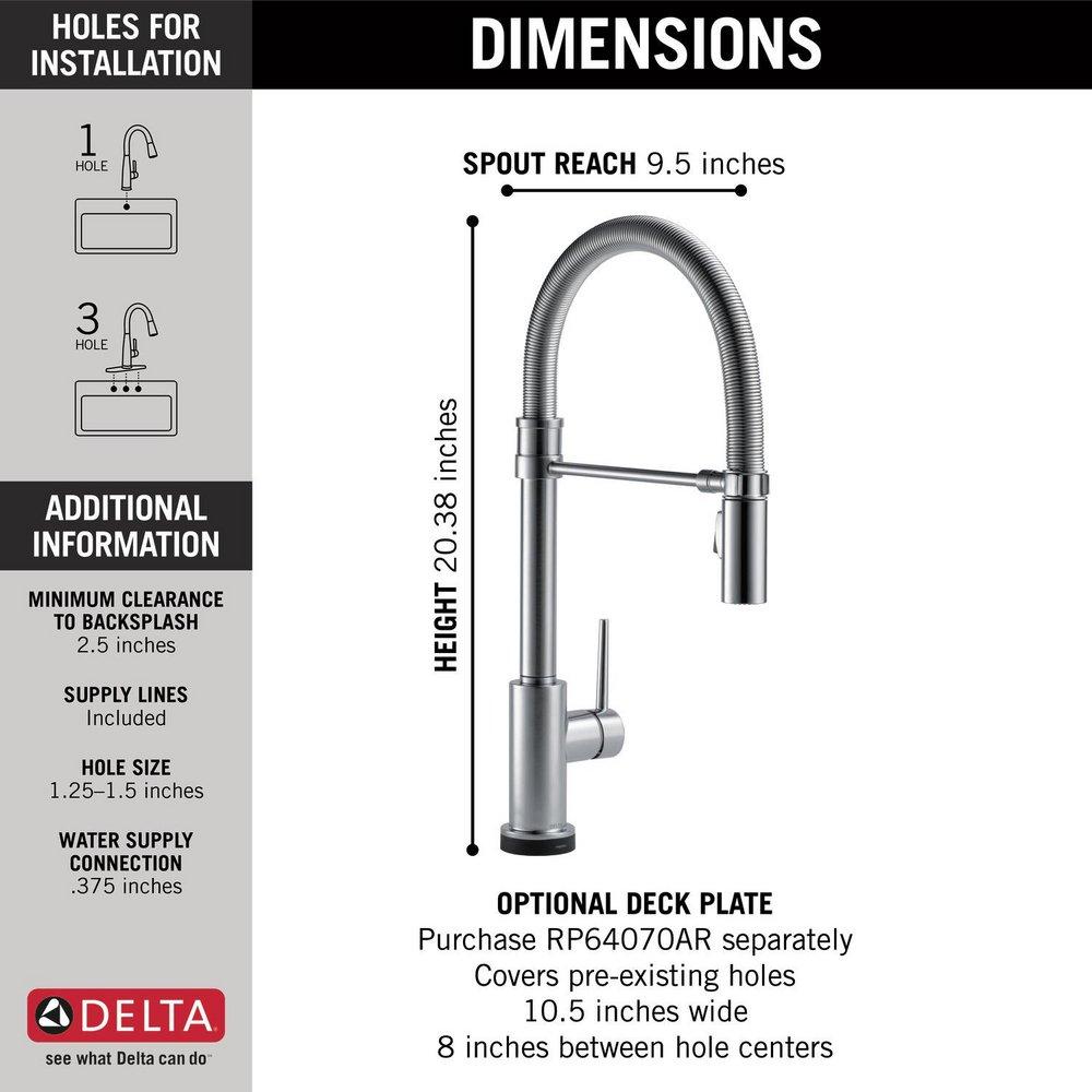 Delta Faucet Arctic Stainless Single Handle Pull Down Touch Activated Kitchen Faucet 
