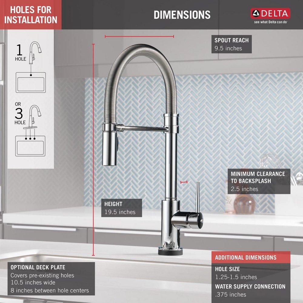 Delta Faucet Chrome Single Handle Pull Down Touch Activated Kitchen Faucet 