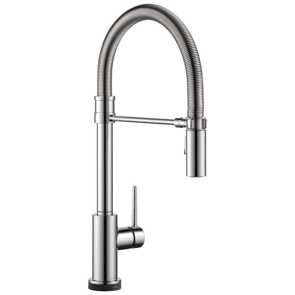 Delta Faucet Chrome Single Handle Pull Down Touch Activated Kitchen Faucet 
