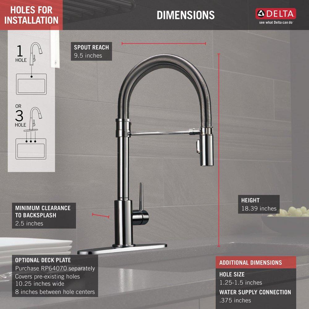 Delta Faucet Chrome Single Handle Pull Down Kitchen Faucet 