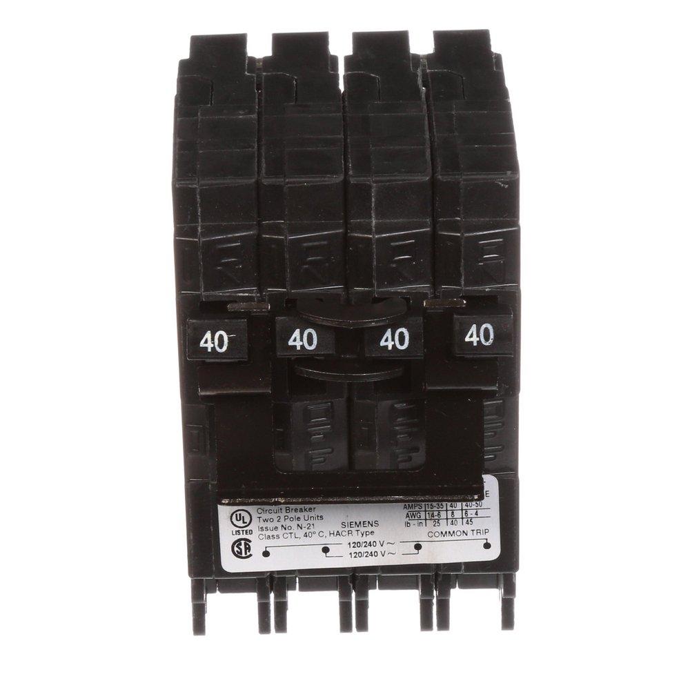 Siemens Energy & Automation 40W 120/240V 2-Pole Quadplex Circuit Breaker 