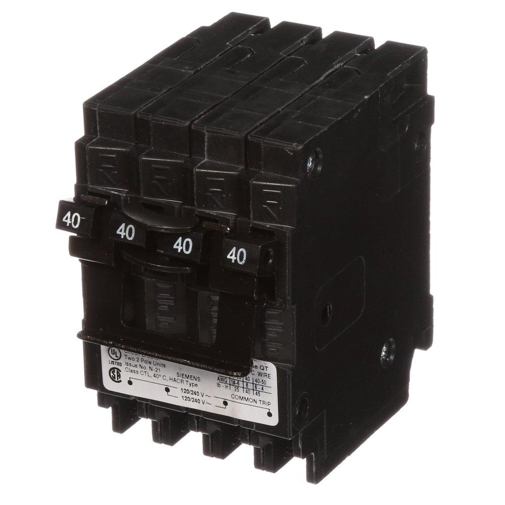 Siemens Energy & Automation 40W 120/240V 2-Pole Quadplex Circuit Breaker 