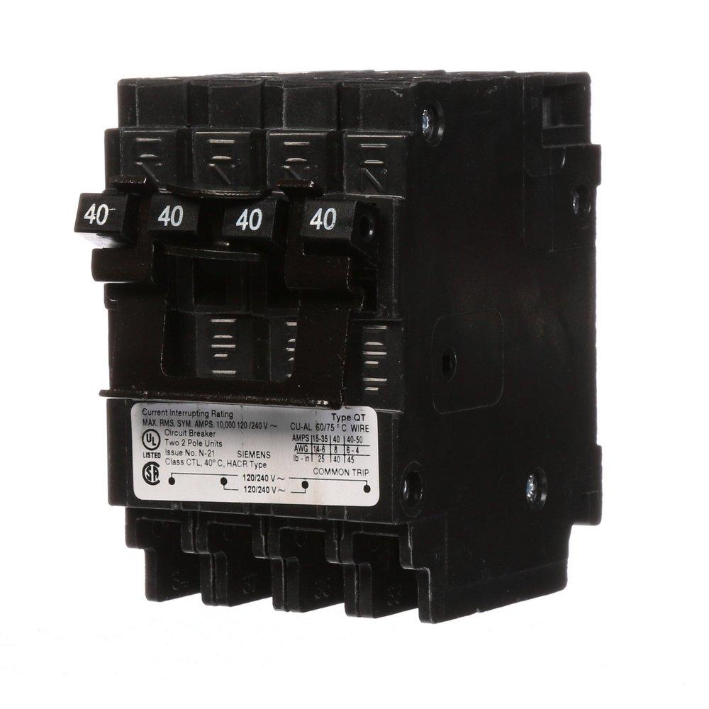 Siemens Energy & Automation 40W 120/240V 2-Pole Quadplex Circuit Breaker 