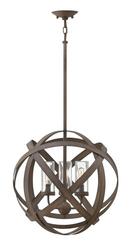Hinkley Vintage Iron 60W 3-Light Chandelier 