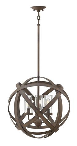 60W 3-Light Chandelier in Vintage Iron