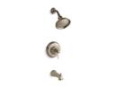 2.5 gpm Bath and Shower Valve Trim with Ceramic Single Lever Handle Spout and Showerhead in Vibrant Brushed Bronze