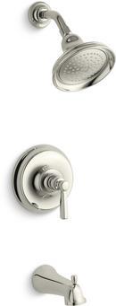 KOHLER Vibrant&reg; Polished Nickel 2.5 gpm Bath and Shower Valve Trim with Metal Single Lever Handle, Slip-Fit Spout and Showerhead 