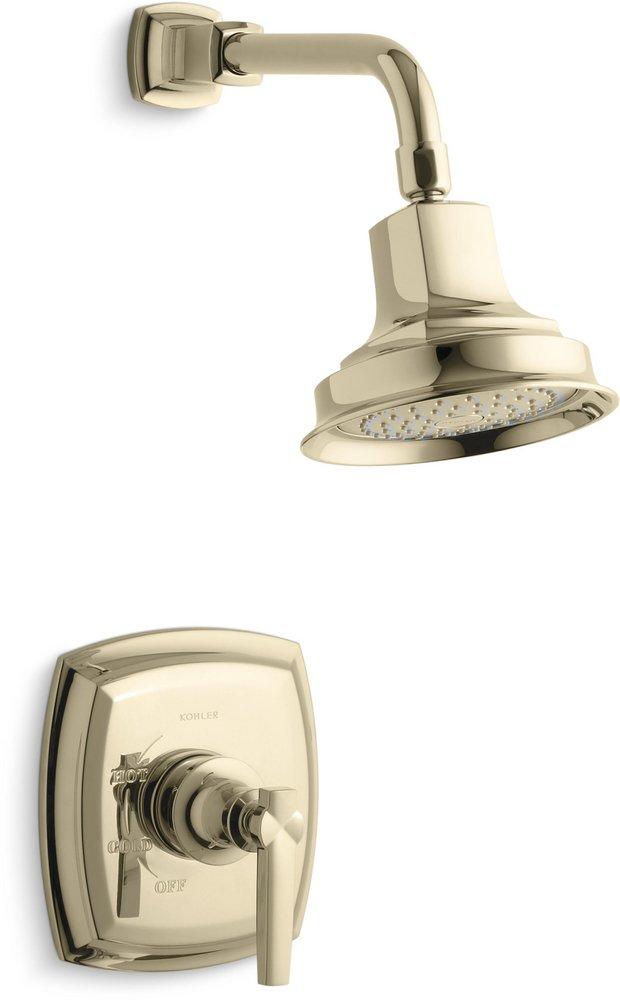 KOHLER Vibrant&reg; French Gold 2.5 gpm Shower Valve Trim with Showerhead and Single Lever Handle 