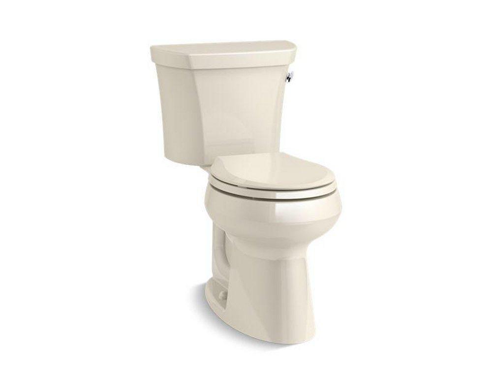 KOHLER Almond 1.28 gpf Round Floor Mount Two Piece Toilet 