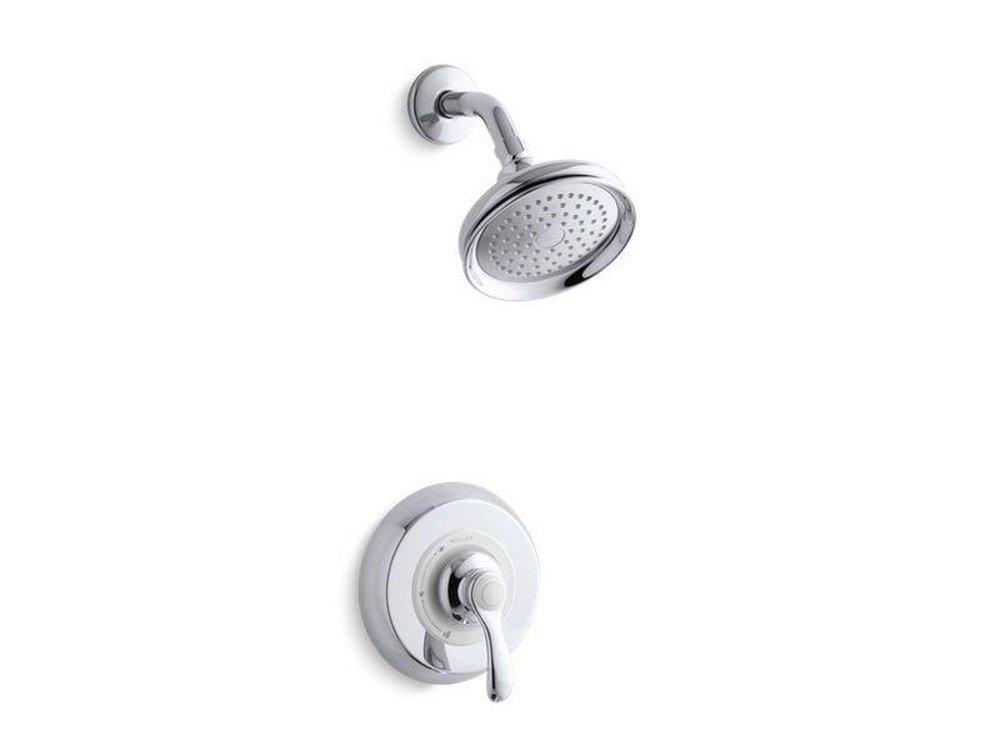 KOHLER Polished Chrome 2.5 gpm Shower Valve Trim with Showerhead and Single Lever Handle 