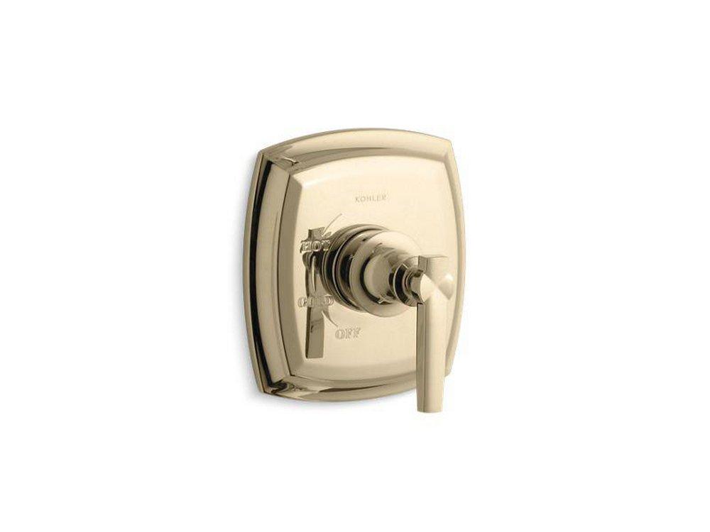 KOHLER Vibrant&reg; French Gold Pressure Balancing Valve Trim with Single Lever Handle 