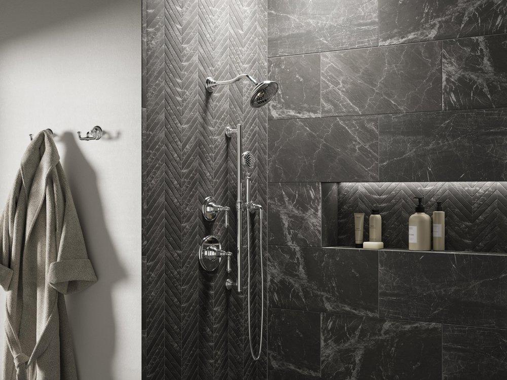KOHLER Polished Chrome Single Handle Pressure Balancing Valve Trim 