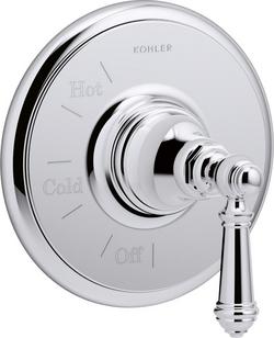 Single Handle Pressure Balancing Valve Trim in Polished Chrome