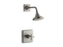 2.5 gpm Shower Valve Trim with Single Cross Handle and Showerhead in Vibrant Brushed Nickel