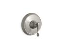 Pressure Balancing Valve Trim with Single Scroll Lever Handle in Vibrant Brushed Nickel