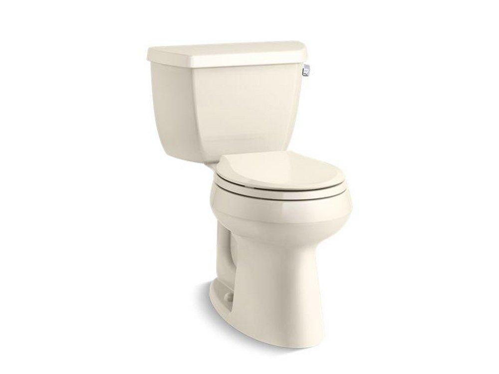 KOHLER Almond 1.28 gpf Round Floor Mount Two Piece Toilet 