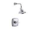 2.5 gpm Shower Valve Trim with Showerhead and Single Cross Handle in Polished Chrome