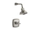 2.5 gpm Shower Valve Trim with Showerhead and Single Cross Handle in Vibrant Brushed Nickel