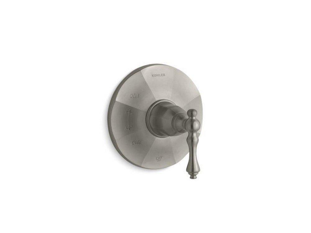 KOHLER Vibrant&reg; Brushed Nickel Pressure Balancing Valve Trim with Single Lever Handle 