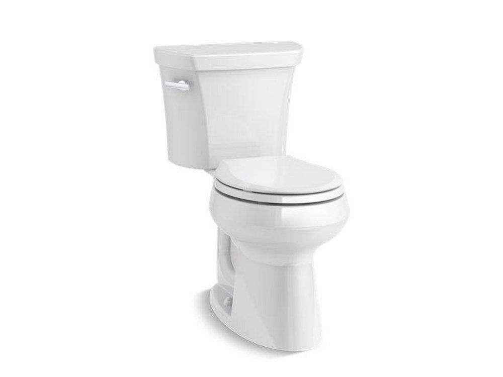 KOHLER White 1.28 gpf Round Floor Mount Two Piece Toilet 