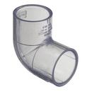Clear Slip Straight Schedule 40 PVC 90 Degree Elbow in Clear 