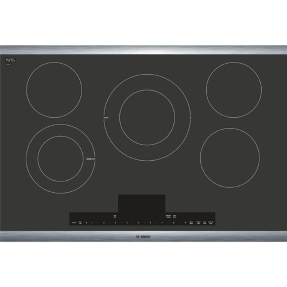 Bosch Black/Stainless Steel 5 Burner Smoothtop Cooktop in Black/Stainless Steel 