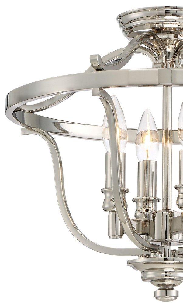 Minka Lavery Polished Nickel 14-1/4 in. 4-Light Semi-Flushmount Ceiling Fixture 