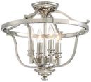60W 4-Light 14.25 in.Candelabra E-12 Semi-Flush Mount Ceiling Fixture in Polished Nickel